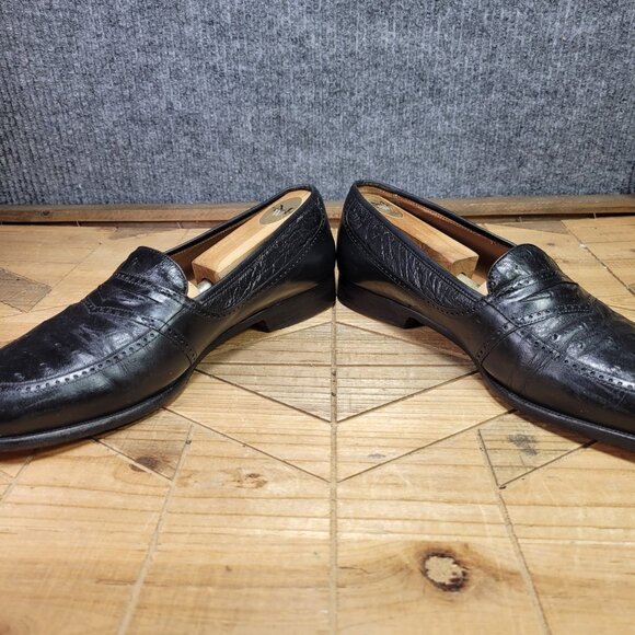 Magnanni Men's Size 9 M Black Genuine Ostrich Penny Loafers Made in Spain - Picture 5 of 13